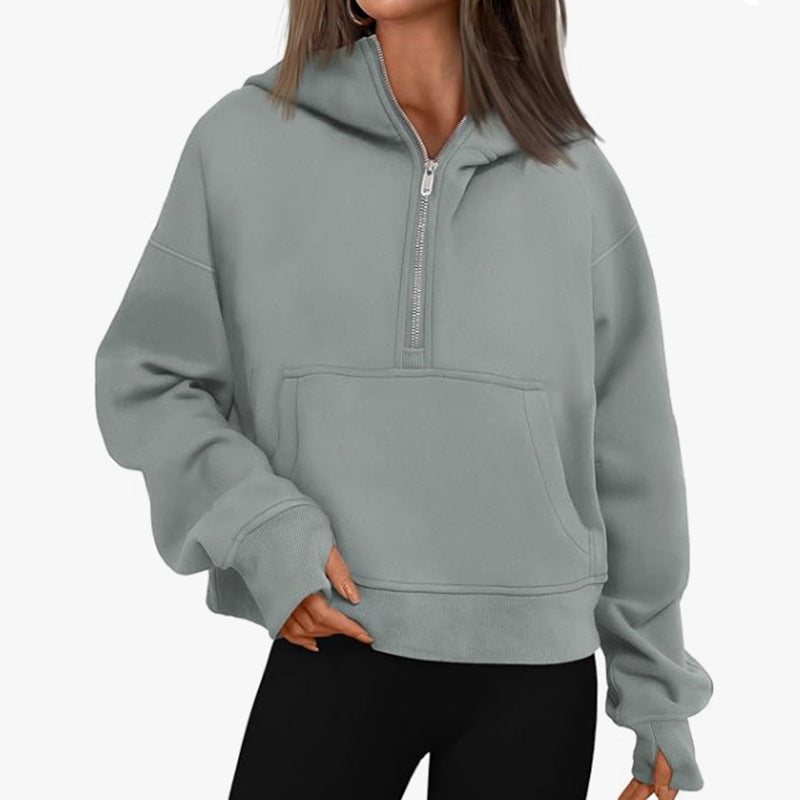 Loose Hooded Pullover Sweater