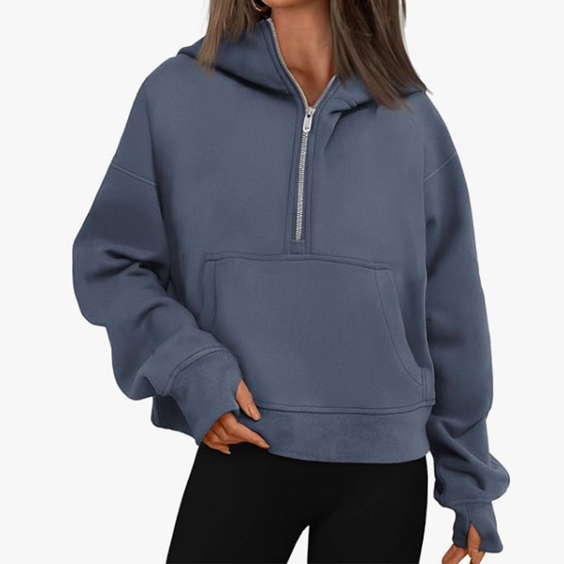 Loose Hooded Pullover Sweater