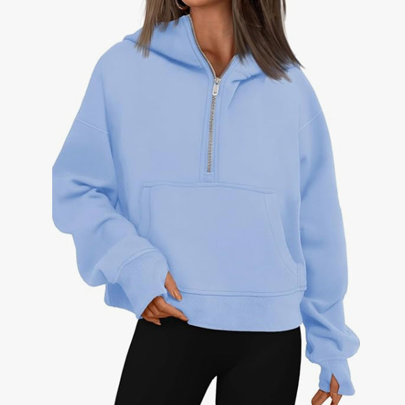 Loose Hooded Pullover Sweater