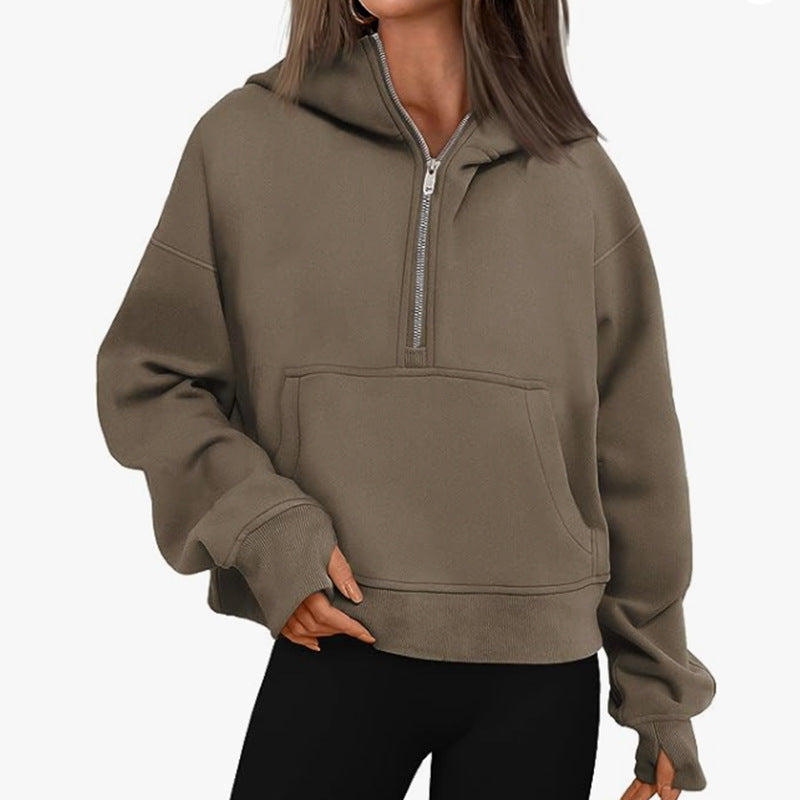 Loose Hooded Pullover Sweater