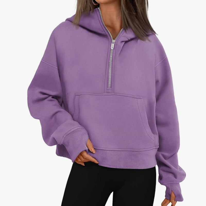 Loose Hooded Pullover Sweater