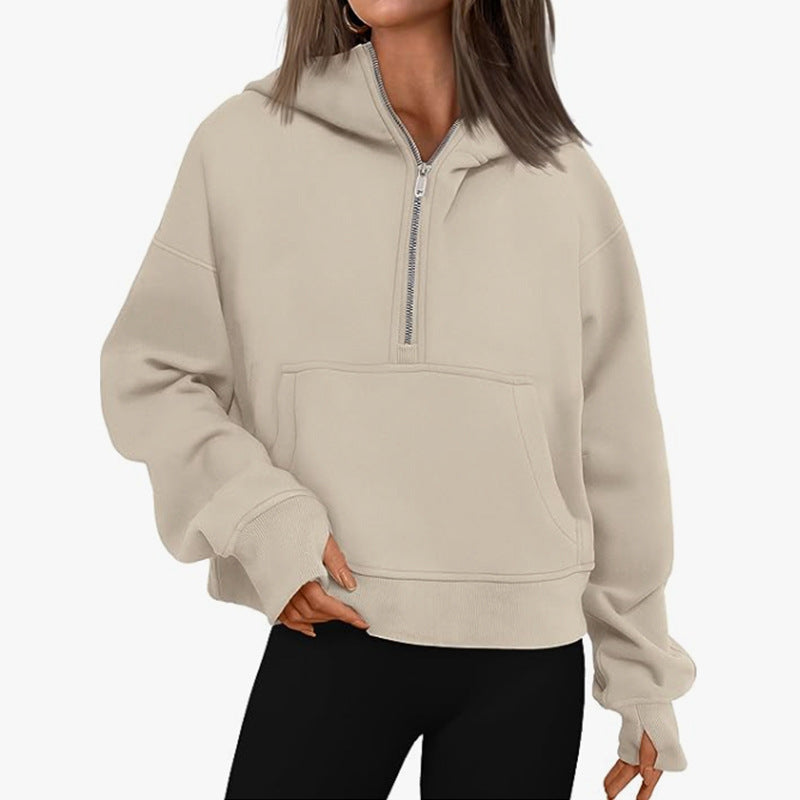 Loose Hooded Pullover Sweater