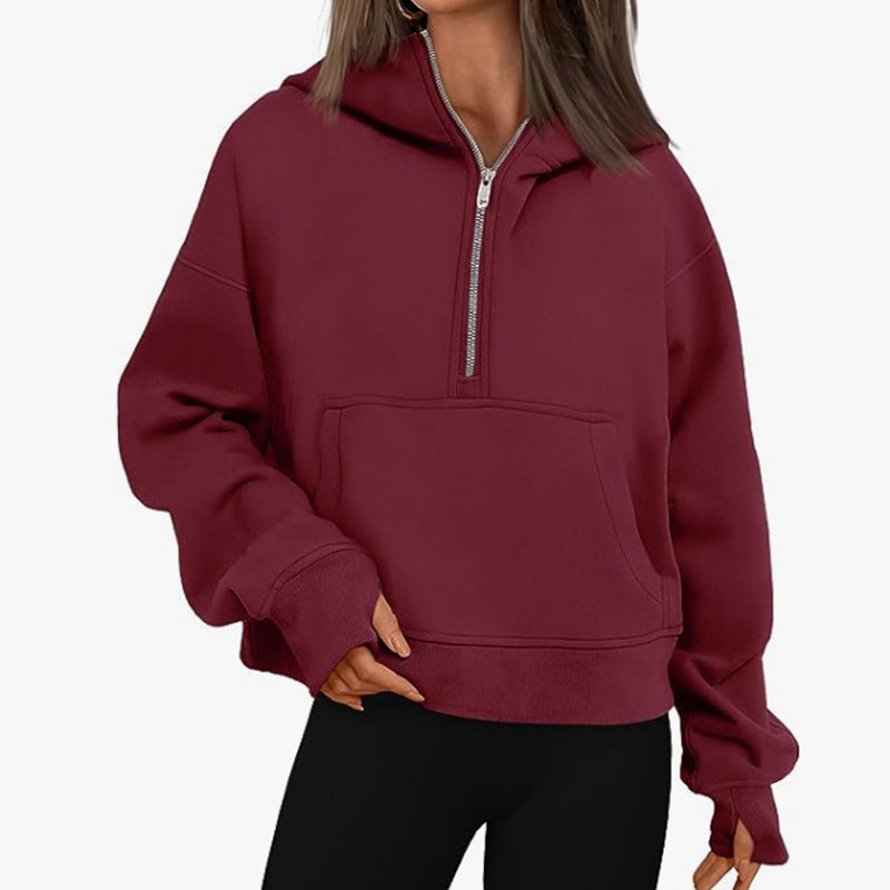 Loose Hooded Pullover Sweater