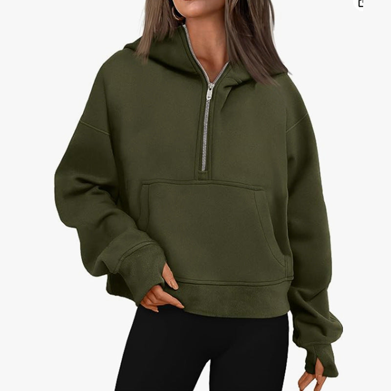 Loose Hooded Pullover Sweater