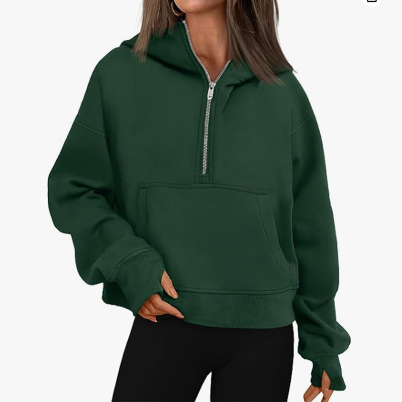 Loose Hooded Pullover Sweater