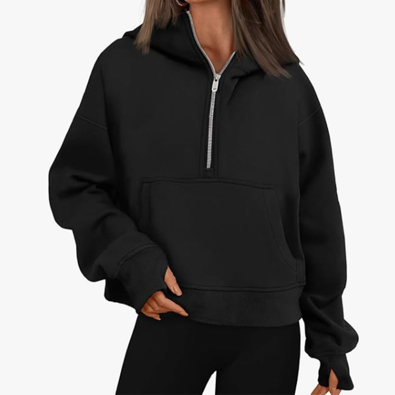Loose Hooded Pullover Sweater