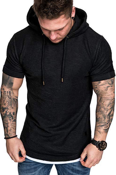 Men's Athletic Short Sleeve Hoodie