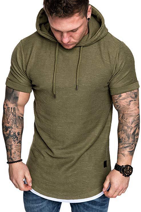 Men's Athletic Short Sleeve Hoodie