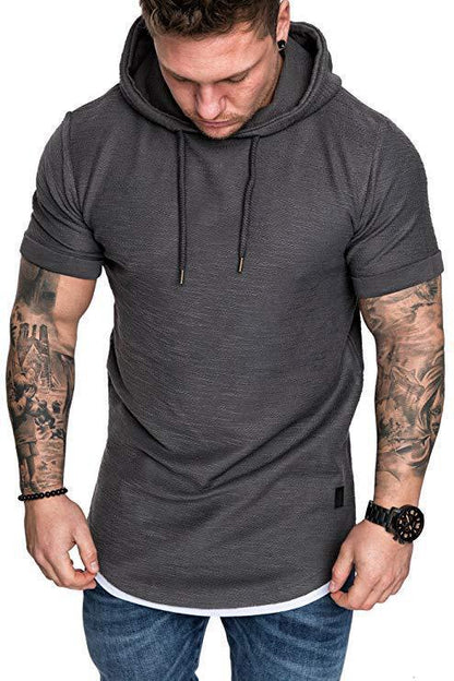 Men's Athletic Short Sleeve Hoodie