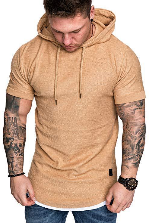 Men's Athletic Short Sleeve Hoodie