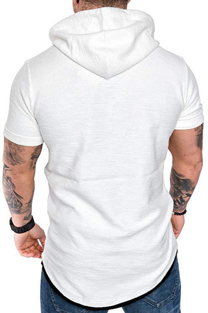 Men's Athletic Short Sleeve Hoodie