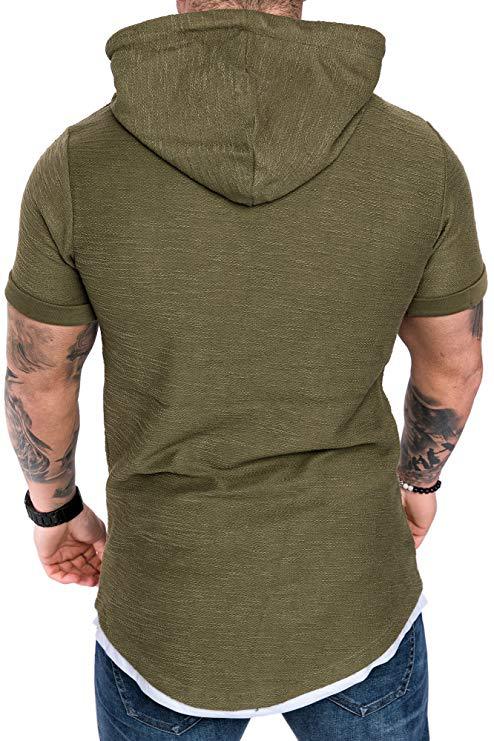 Men's Athletic Short Sleeve Hoodie