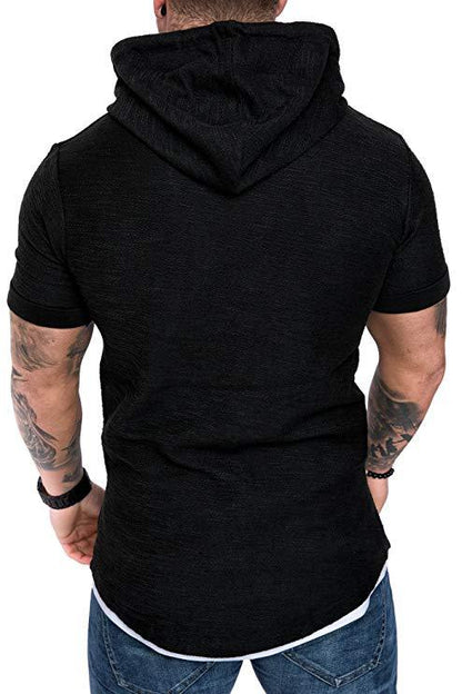 Men's Athletic Short Sleeve Hoodie