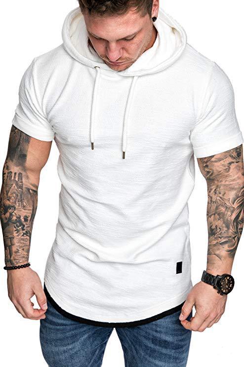 Men's Athletic Short Sleeve Hoodie