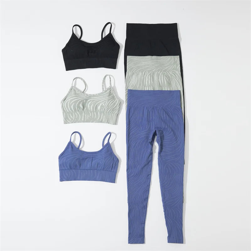 Wavy Pattern Yoga Suit Set