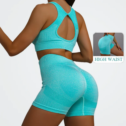 Seamless Hollow Bra & Shorts Set