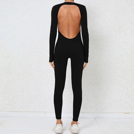 Long Sleeve Openback Jumpsuit