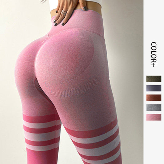 Stripe Design Fitness Leggings – Stylish, Breathable & Moisture-Wicking Activewear