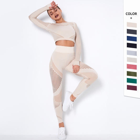Knitted Absorbent Yoga Long-Sleeved Suit