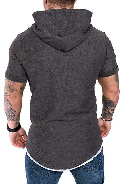 Men's Athletic Short Sleeve Hoodie