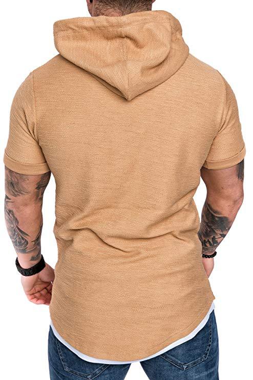 Men's Athletic Short Sleeve Hoodie