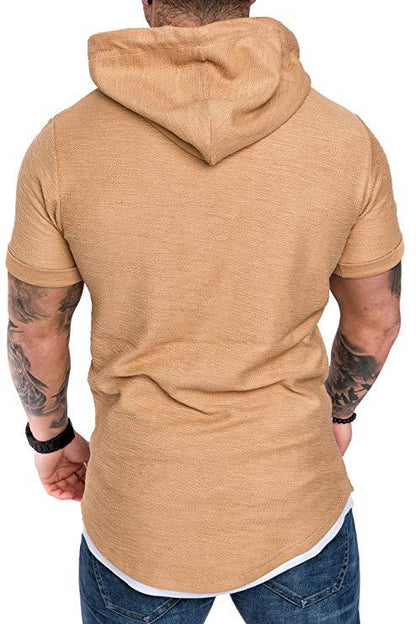 Men's Athletic Short Sleeve Hoodie